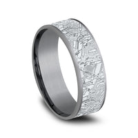 The Gibeon Men's Wedding Band in Grey Tantalum and 14K White Gold - 7.5mm Width by Ammara Stone