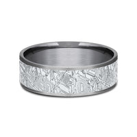 The Gibeon Men's Wedding Band in Grey Tantalum and 14K White Gold - 7.5mm Width by Ammara Stone