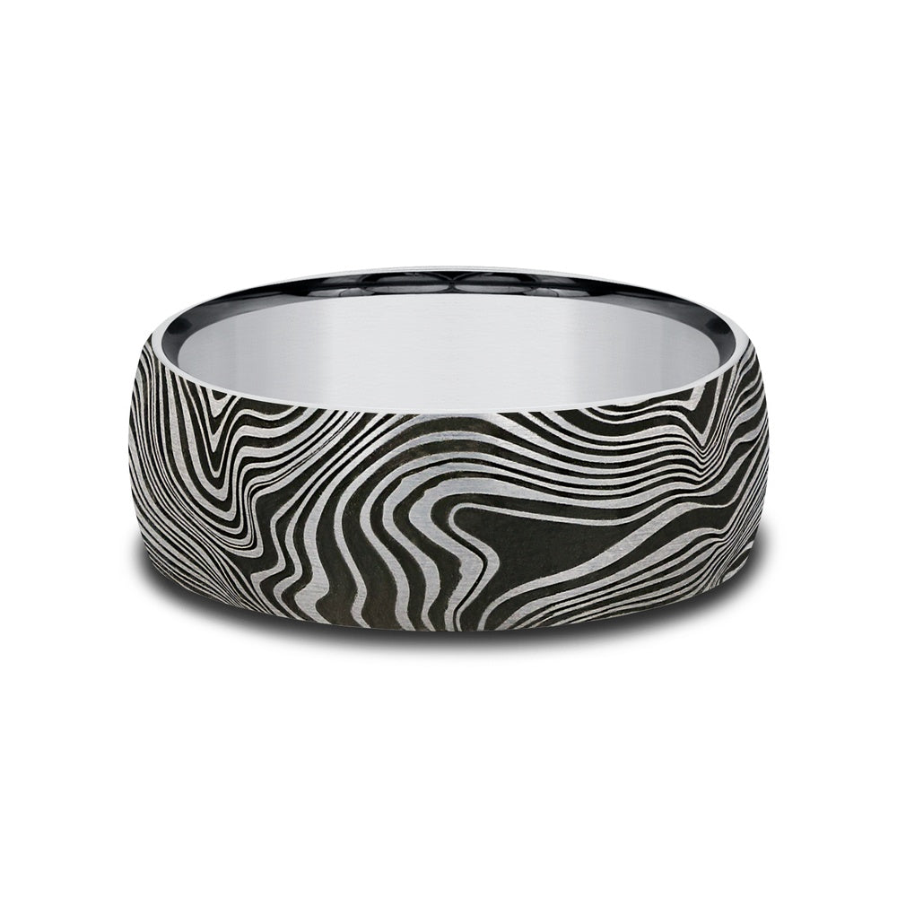 The Gladiator Men's Wedding Band in Tungsten - 8mm Width by Forge