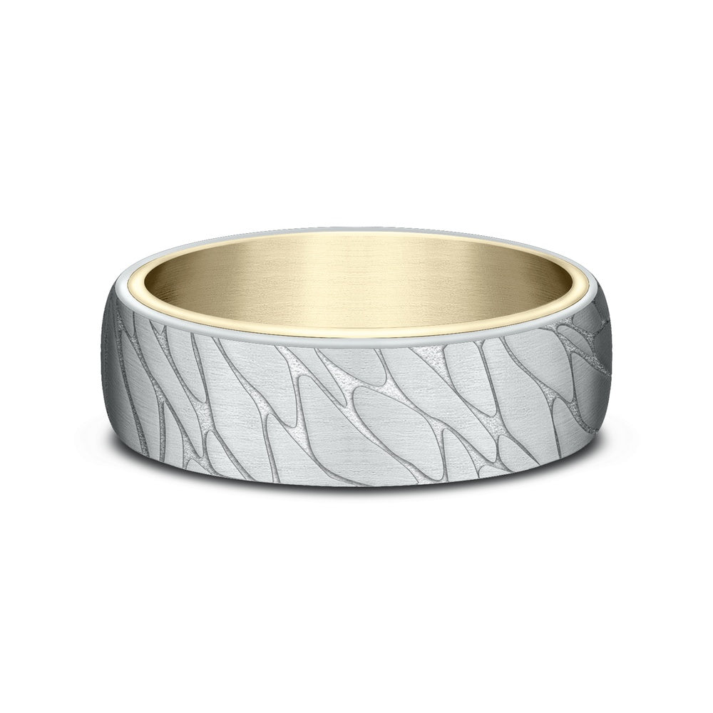 The Goodman Men's Wedding Band in 14K Yellow and White Gold - 6.5mm Width by Benchmark