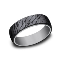 The Goodman Men's Wedding Band in Grey Tantalum and Black Titanium - 6.5mm Width by Tantalum