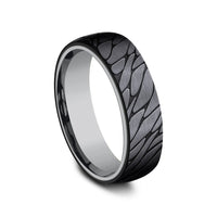 The Goodman Men's Wedding Band in Grey Tantalum and Black Titanium - 6.5mm Width by Tantalum