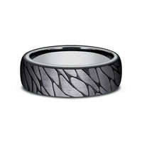 The Goodman Men's Wedding Band in Grey Tantalum and Black Titanium - 6.5mm Width by Tantalum