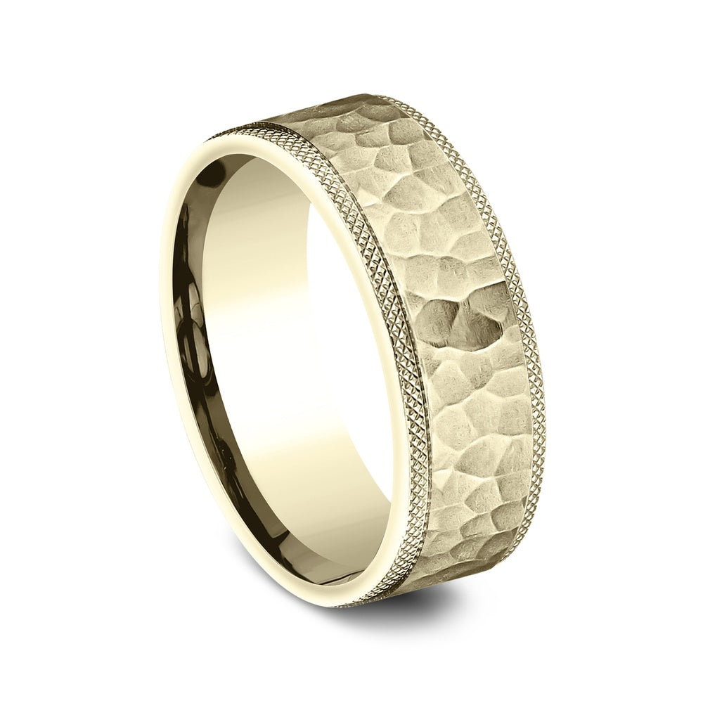 The Griffin Men's Wedding Band in 14K Yellow Gold - 8mm Width by Benchmark