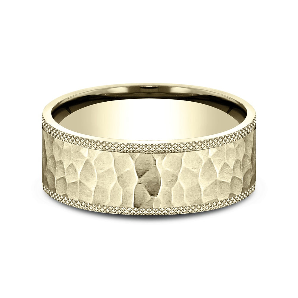 The Griffin Men's Wedding Band in 14K Yellow Gold - 8mm Width by Benchmark