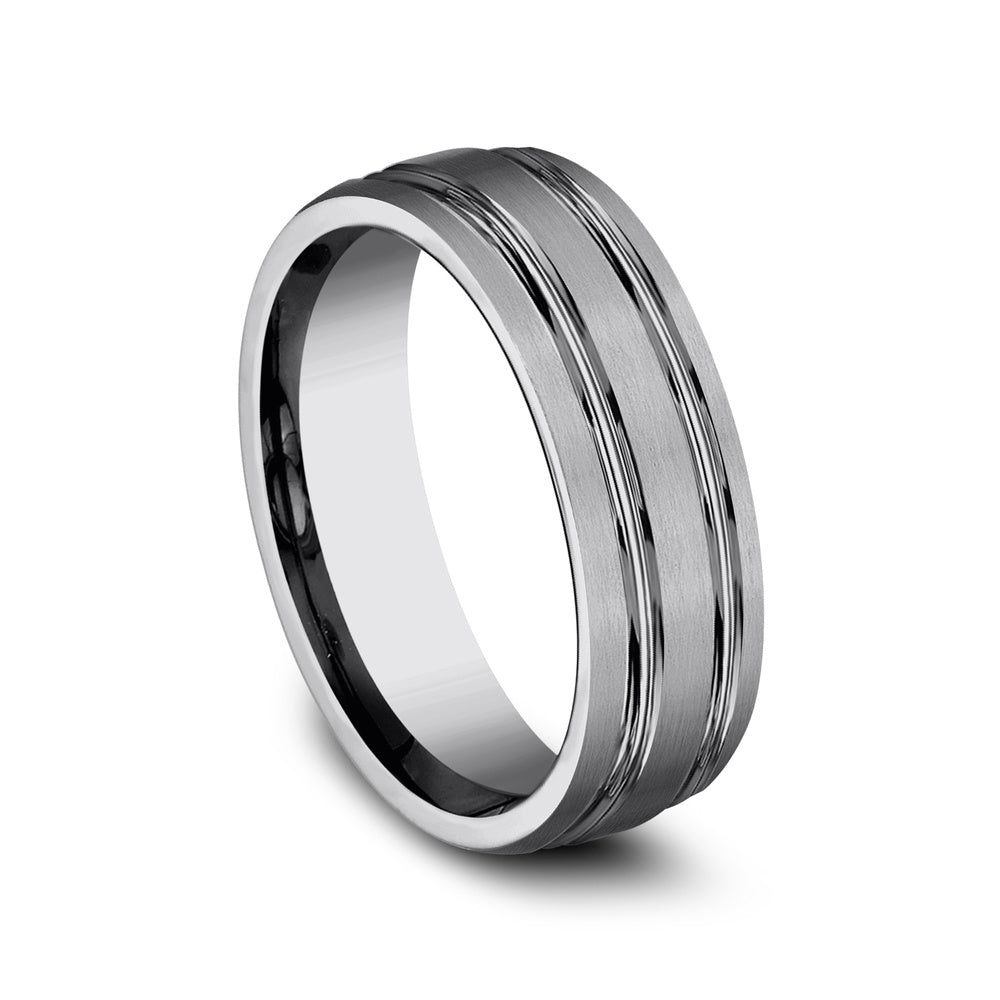 The Groom Men's Wedding Band in Tungsten - 7mm Width by Forge