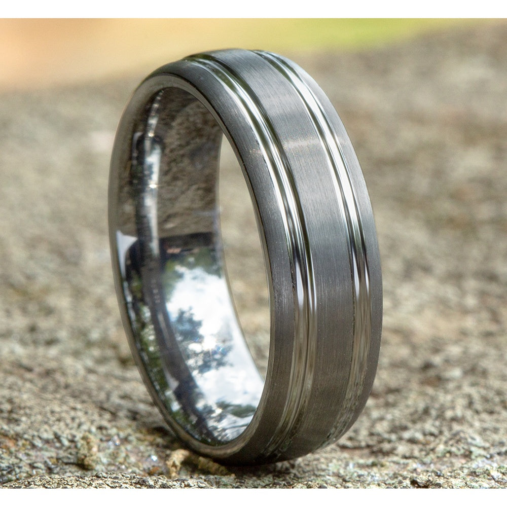 The Groom Men's Wedding Band in Tungsten - 7mm Width by Forge