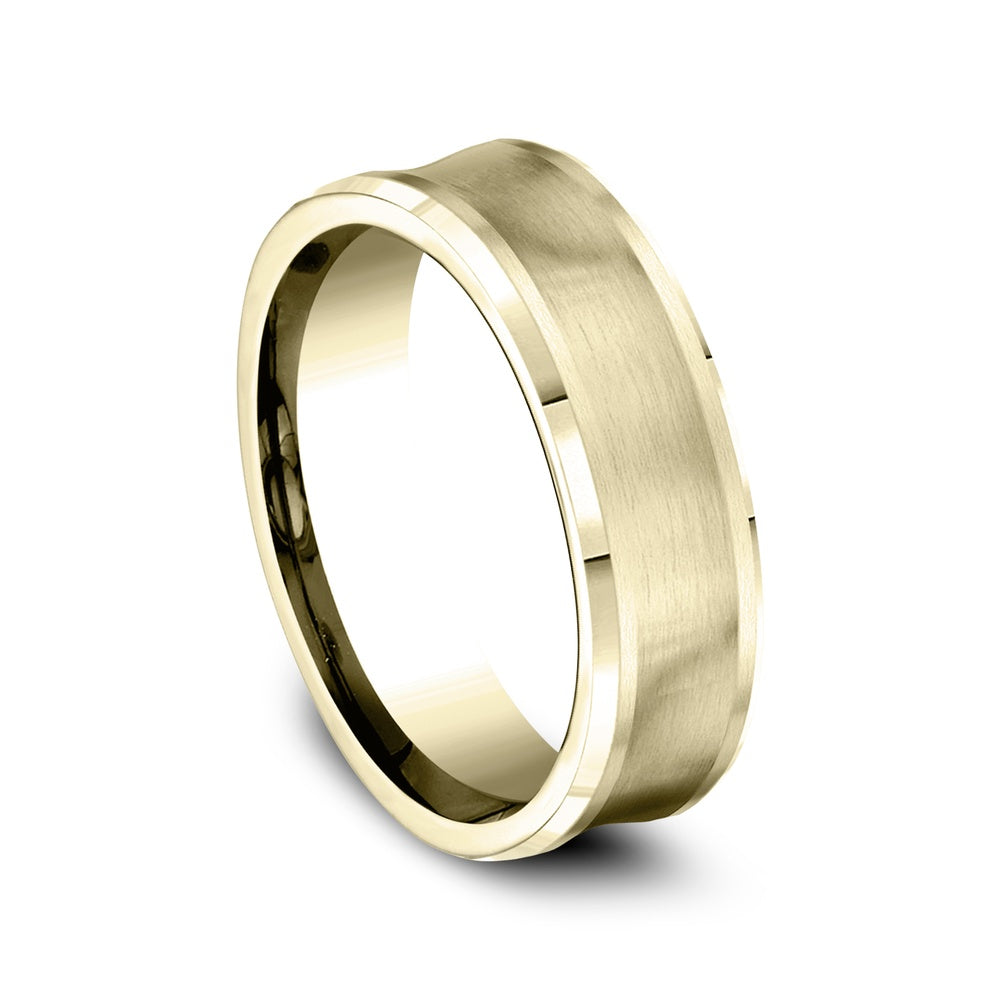 The Grotto Men's Wedding Band in 14K Yellow Gold - 7.5mm Width by Benchmark