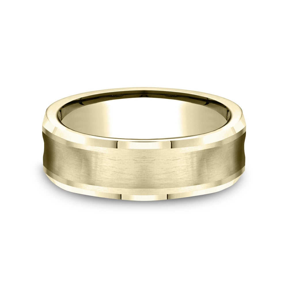 The Grotto Men's Wedding Band in 14K Yellow Gold - 7.5mm Width by Benchmark