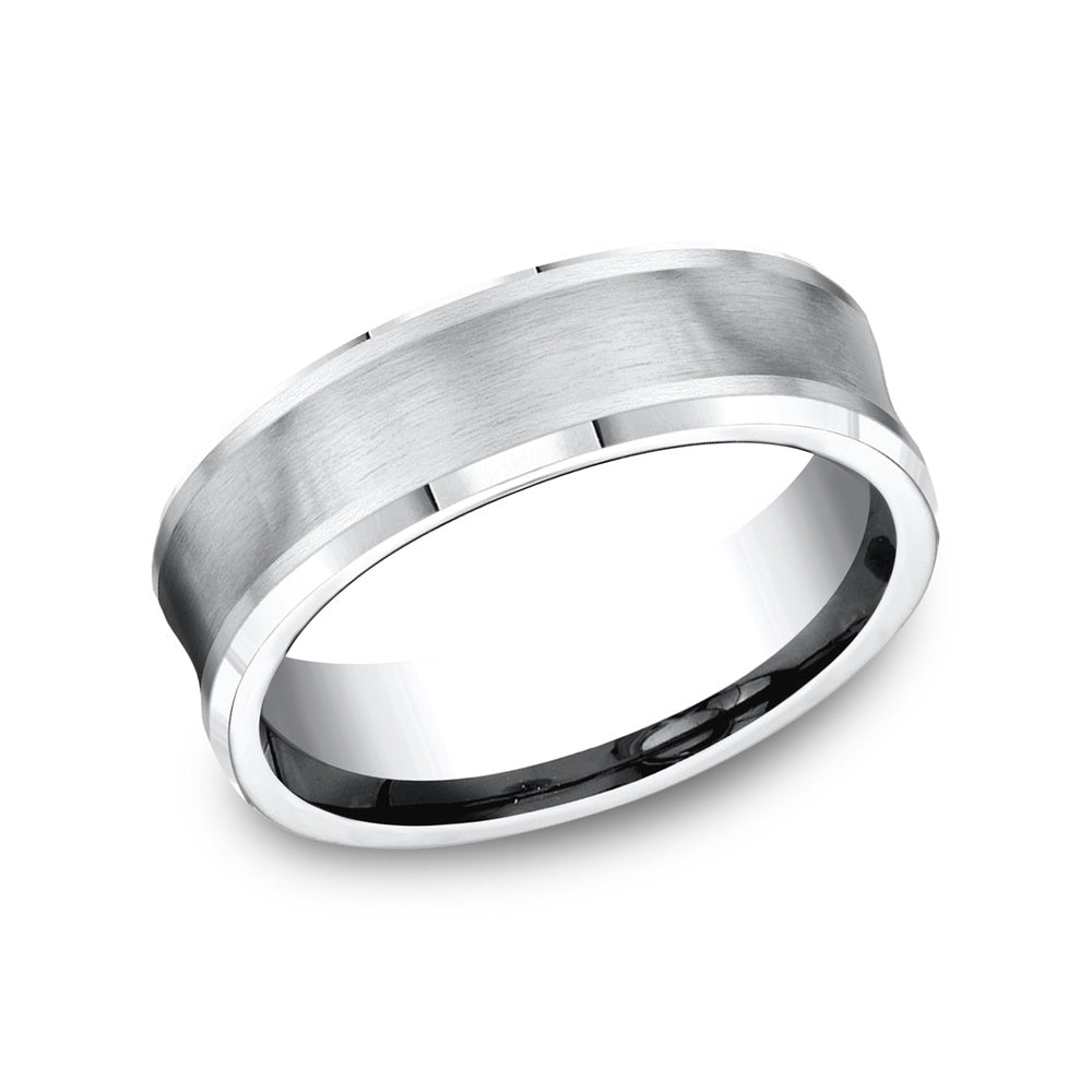 The Grotto Men's Wedding Band in White Cobalt - 7.5mm Width by Forge
