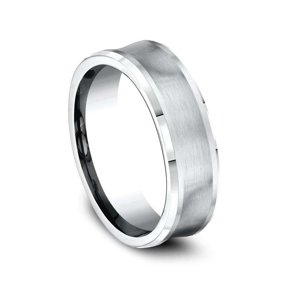 The Grotto Men's Wedding Band in White Cobalt - 7.5mm Width by Forge