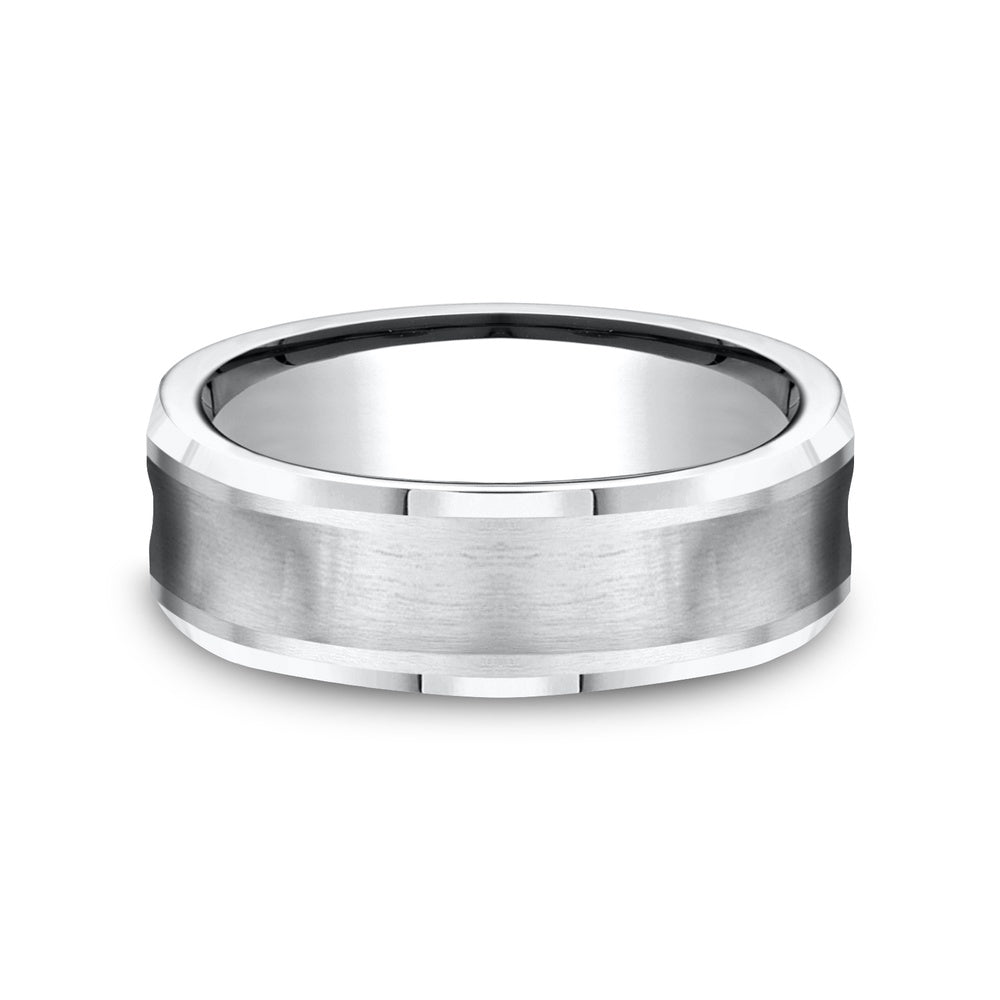 The Grotto Men's Wedding Band in White Cobalt - 7.5mm Width by Forge