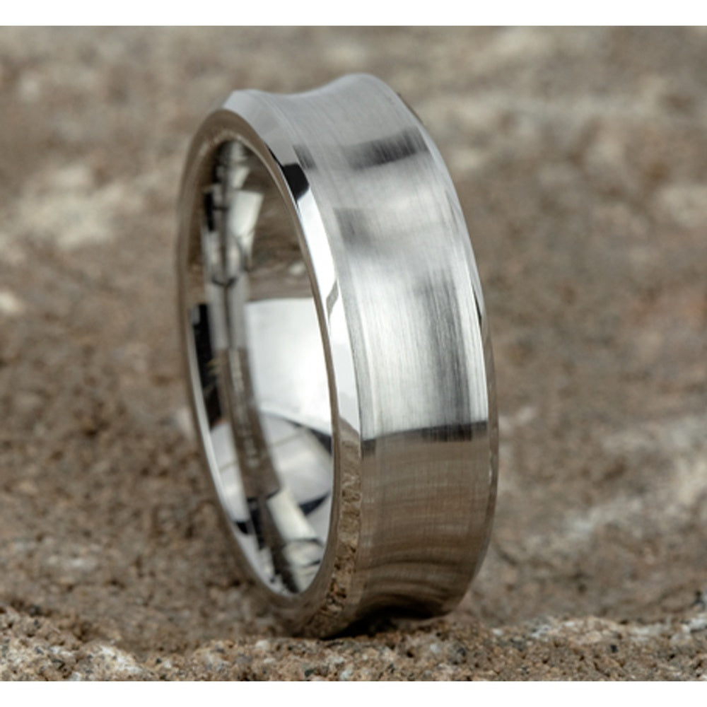 The Grotto Men's Wedding Band in White Cobalt - 7.5mm Width by Forge