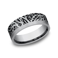 The Gunnison Men's Wedding Band in 14K White Gold and Grey Tantalum - 7mm Width by Ammara Stone