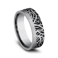 The Gunnison Men's Wedding Band in 14K White Gold and Grey Tantalum - 7mm Width by Ammara Stone