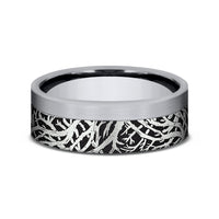 The Gunnison Men's Wedding Band in 14K White Gold and Grey Tantalum - 7mm Width by Ammara Stone