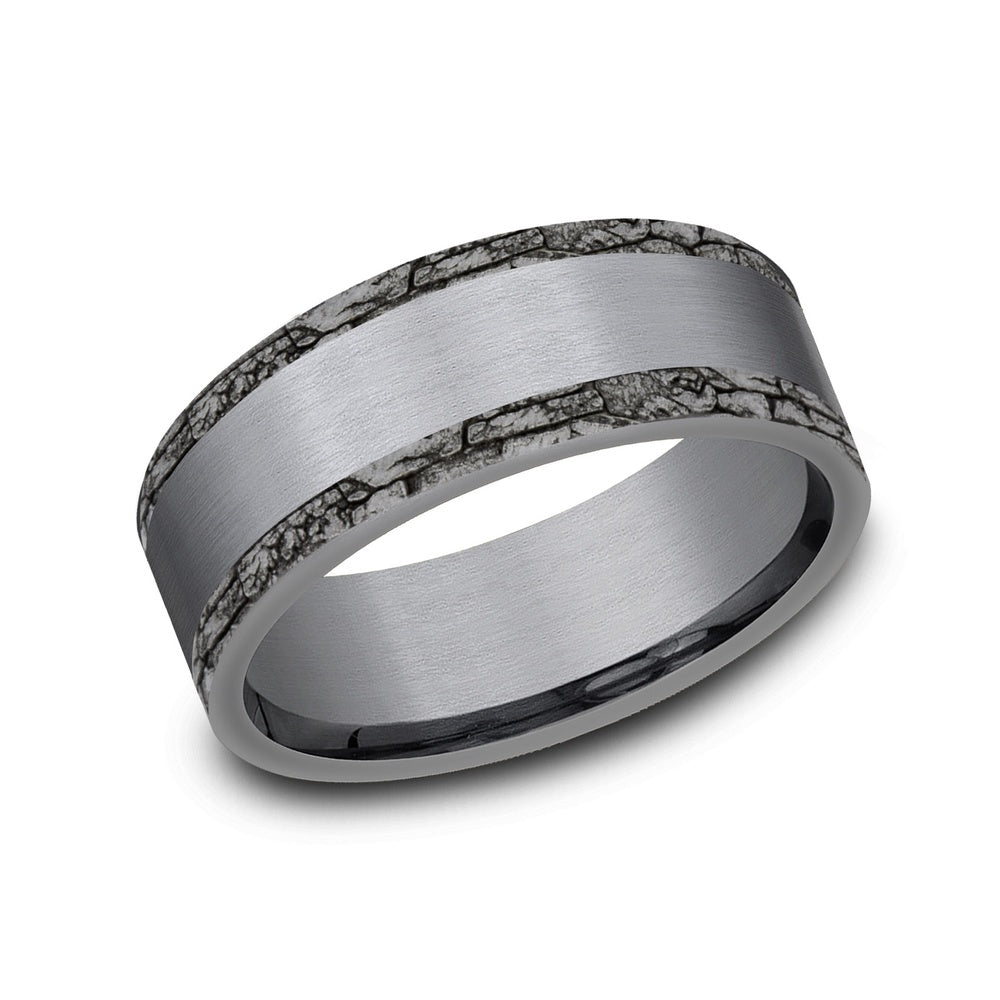 The Hadrian Men's Wedding Band in Grey Tantalum - 7mm Width by Tantalum