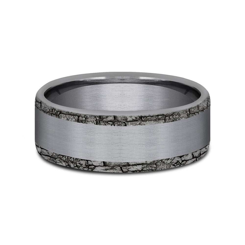 The Hadrian Men's Wedding Band in Grey Tantalum - 7mm Width by Tantalum