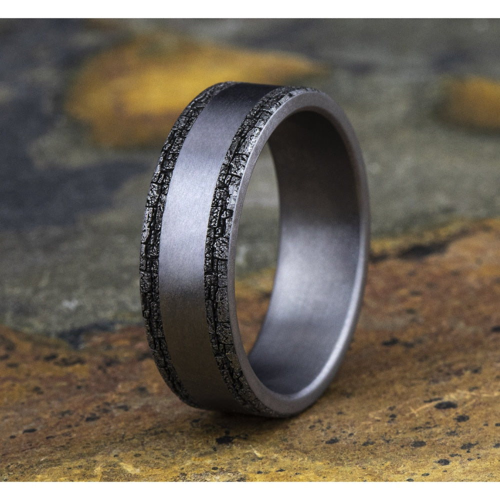 The Hadrian Men's Wedding Band in Grey Tantalum - 7mm Width by Tantalum
