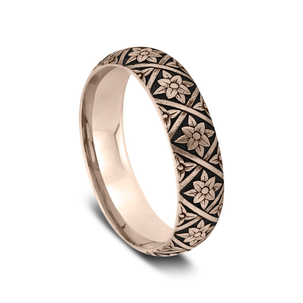 The Hagia Sophia Men's Wedding Band in 14K Rose Gold - 6mm Width by Benchmark