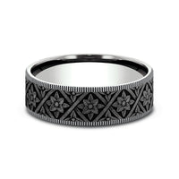 The Hagia Sophia Men's Wedding Band in 14K White Gold and Grey Tantalum - 7.5mm Width by Ammara Stone