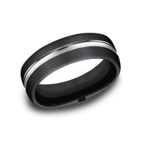 The Harrison Men's Wedding Band in Black Cobalt - 7.5mm Width by Forge