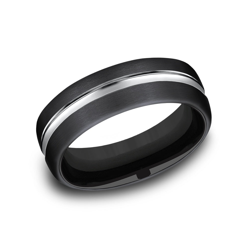 The Harrison Men's Wedding Band in Black Cobalt - 7.5mm Width by Forge