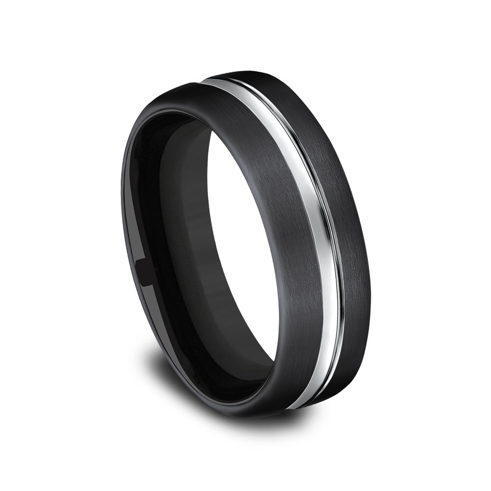 The Harrison Men's Wedding Band in Black Cobalt - 7.5mm Width by Forge