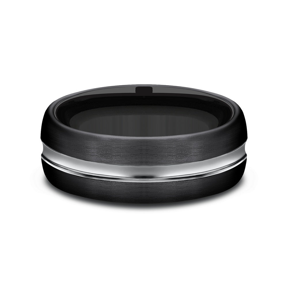 The Harrison Men's Wedding Band in Black Cobalt - 7.5mm Width by Forge
