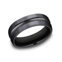The Harrison Men's Wedding Band in Black Titanium - 7.5mm Width by Forge