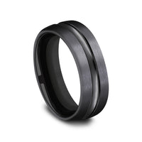 The Harrison Men's Wedding Band in Black Titanium - 7.5mm Width by Forge