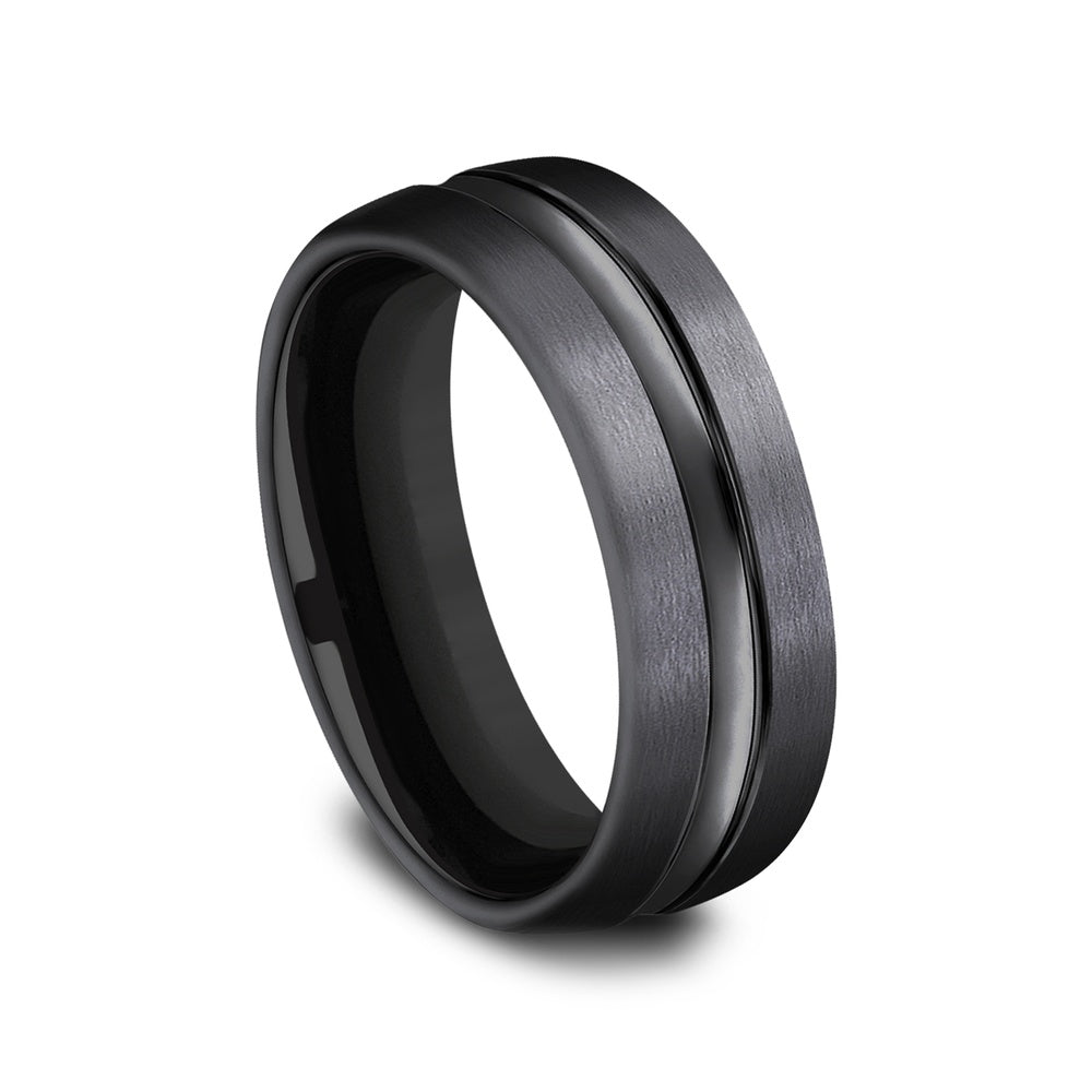 The Harrison Men's Wedding Band in Black Titanium - 7.5mm Width by Forge