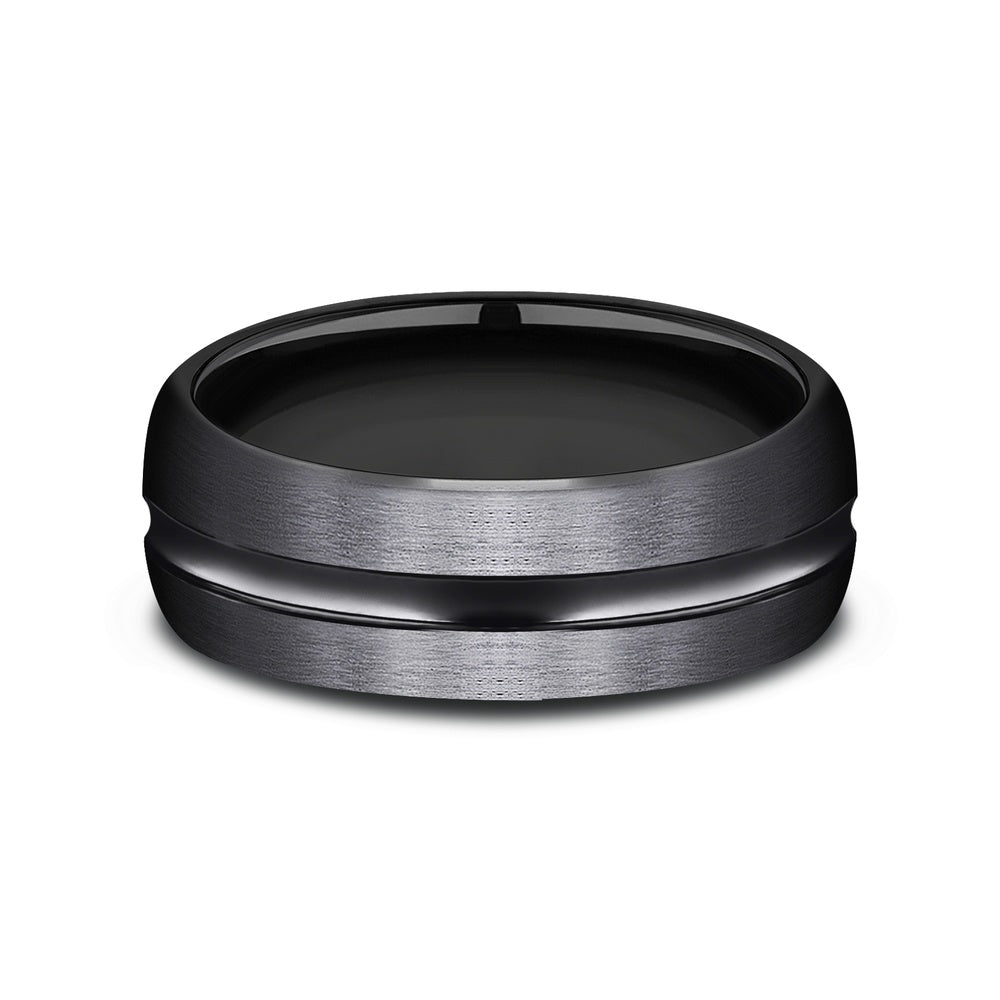 The Harrison Men's Wedding Band in Black Titanium - 7.5mm Width by Forge