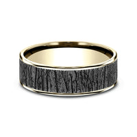 The Hazel Men's Wedding Band in 14K Yellow Gold and Grey Tantalum - 7.5mm Width by Brook and Branch