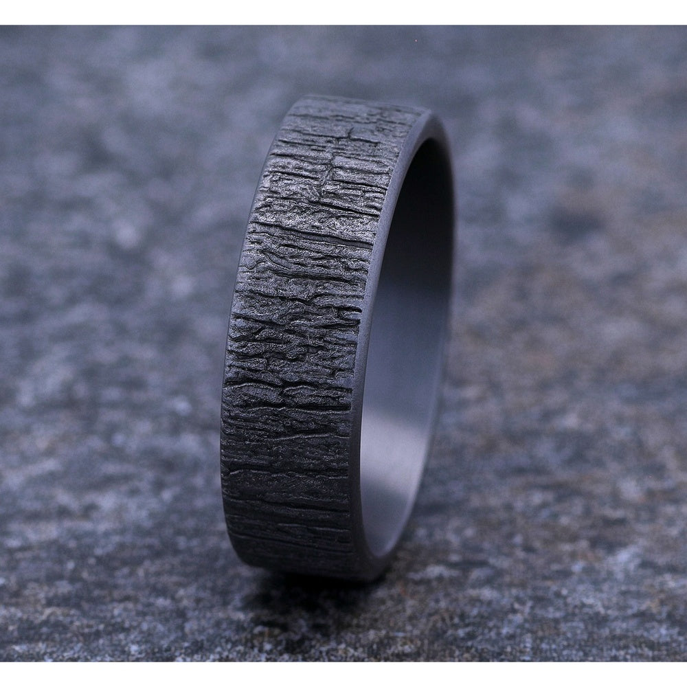 The Hazel Men's Wedding Band in Grey Tantalum - 7mm Width by Brook and Branch