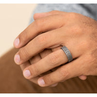 The Hazel Men's Wedding Band in Grey Tantalum - 7mm Width by Brook and Branch