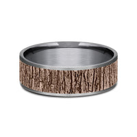 The Hazel Men's Wedding Band in Grey Tantalum and 14K Rose Gold - 7.5mm Width by Brook and Branch