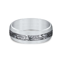 The Heir Men's Wedding Band in 14K White Gold and Grey Tantalum - 7.5mm Width by Ammara Stone