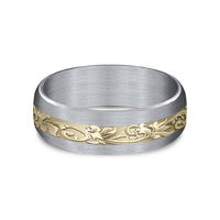 The Heir Men's Wedding Band in Grey Tantalum and 14K Yellow Gold - 7.5mm Width by Ammara Stone
