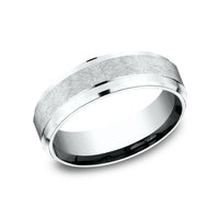 The Helix Men's Wedding Band in 14K White Gold - 6.5mm by Benchmark