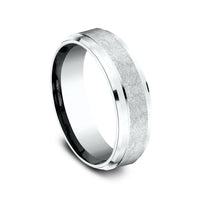 The Helix Men's Wedding Band in 14K White Gold - 6.5mm by Benchmark