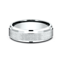 The Helix Men's Wedding Band in 14K White Gold - 6.5mm by Benchmark
