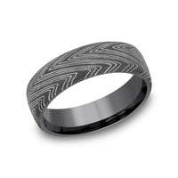 The Herringbone Men's Wedding Band in Darkened Tantalum - 6.5mm Width by Tantalum