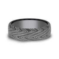 The Herringbone Men's Wedding Band in Darkened Tantalum - 6.5mm Width by Tantalum