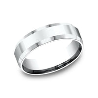 The Highland Men's Wedding Band in 14K White Gold - 6mm Width by Benchmark