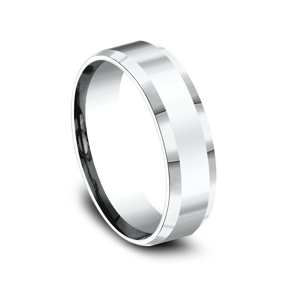 The Highland Men's Wedding Band in 14K White Gold - 6mm Width by Benchmark