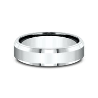 The Highland Men's Wedding Band in 14K White Gold - 6mm Width by Benchmark