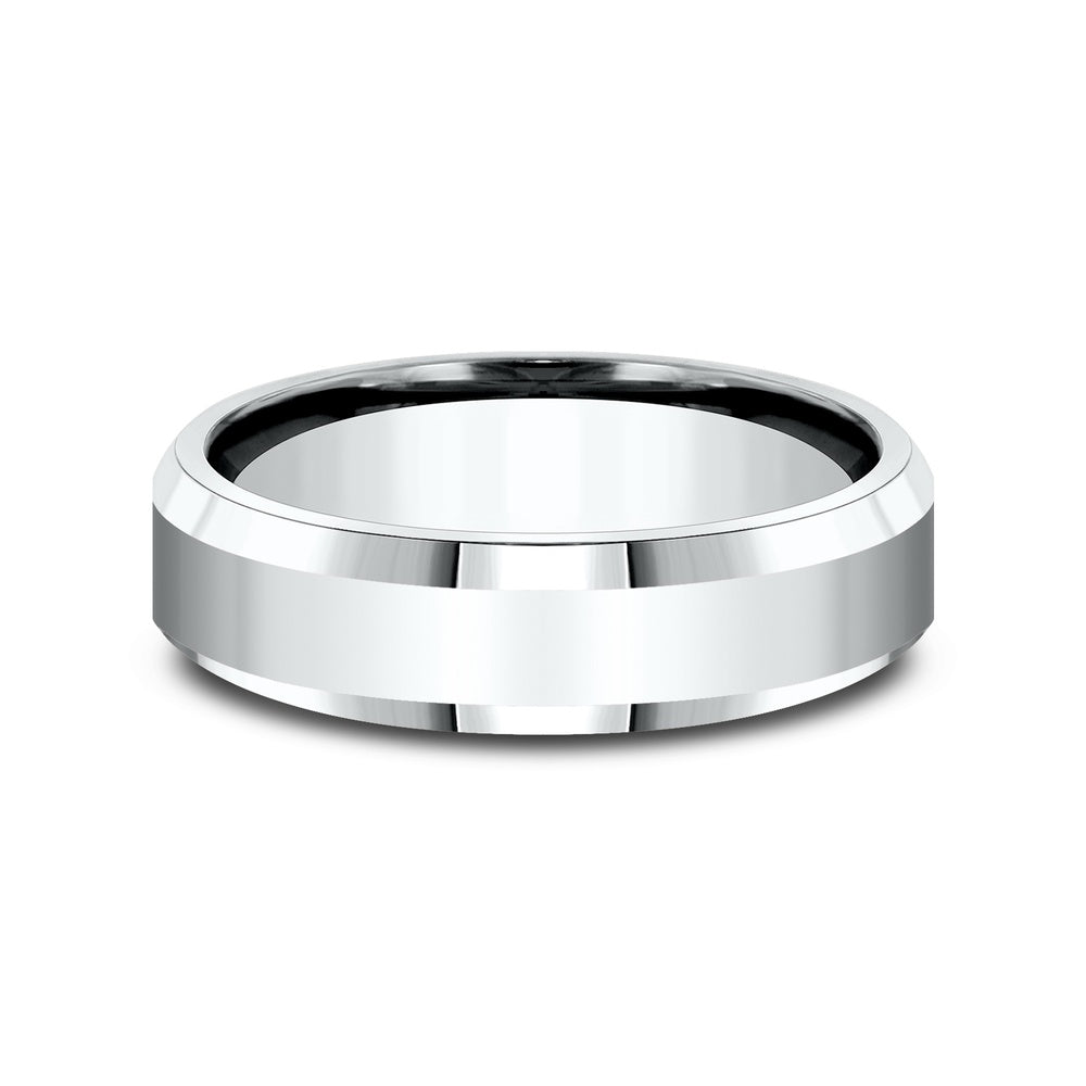 The Highland Men's Wedding Band in 14K White Gold - 6mm Width by Benchmark