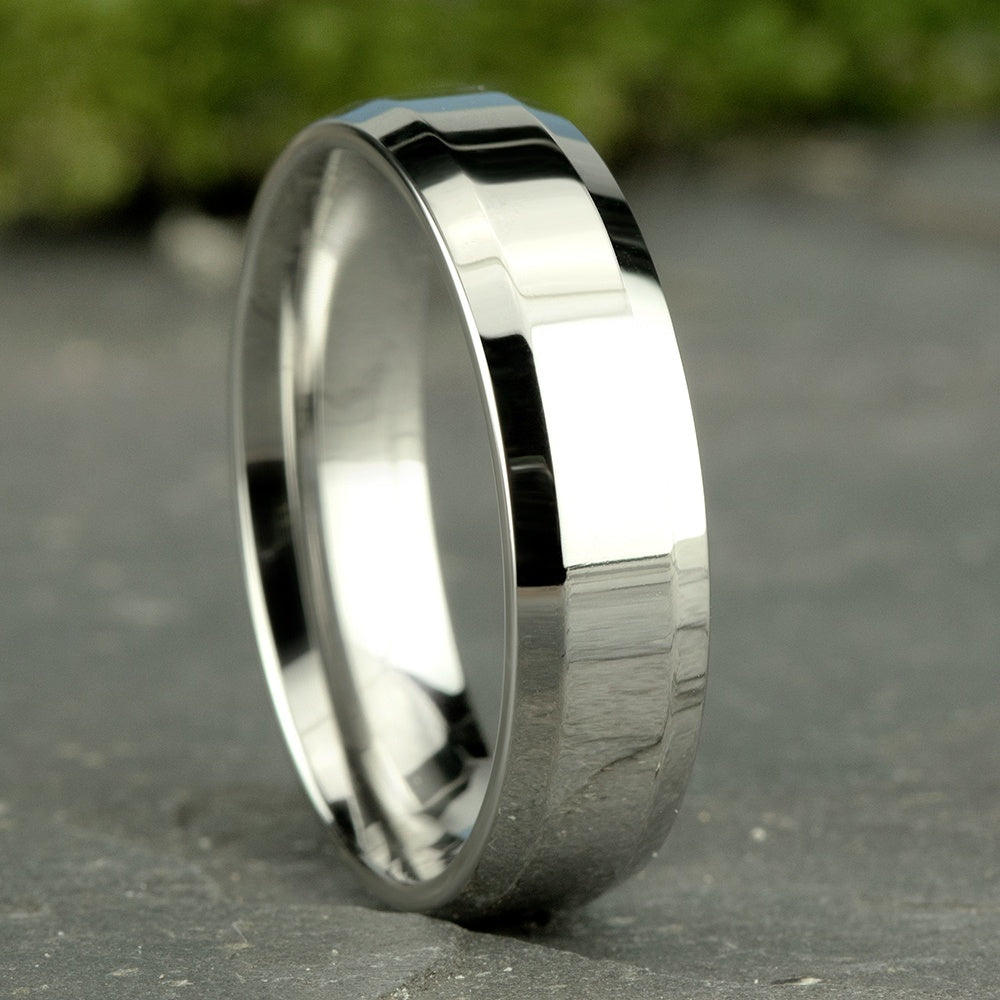 The Highland Men's Wedding Band in 14K White Gold - 6mm Width by Benchmark