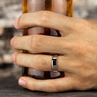 The Highland Men's Wedding Band in 14K White Gold - 6mm Width by Benchmark